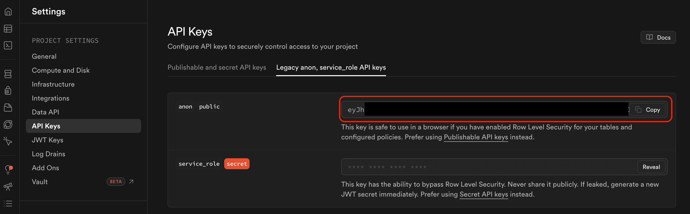 Supabase API Keys